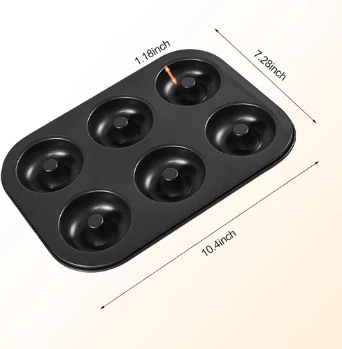 Vista 2 de Shudyear Molde para hornear de acero al carbono antiadherente para donas caseras para donas y postres, 1 unidad