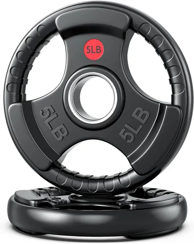 Vista 13 de XDDIAS Placas de peso de goma para barra, placa de agarre olímpico de 2 pulgadas para entrenamiento de fuerza, levantamiento de pesas y culturismo