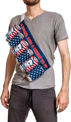 Vista 2 de Novedad USA Americana - Cinturón temático para sostener bebidas, cerveza