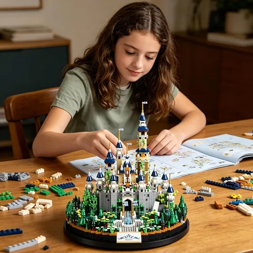 Vista 4 de Princess Castle - Juego de micro construcción para adultos, kit de modelo de colección de construcción de arquitectura (no compatible con Lego)