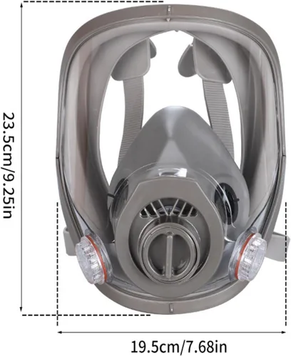 Vista 3 de Máscara de gas de respirador de cara completa de doble filtro Máscara facial completa con filtro de polvo/gas, adecuada para pintura, productos