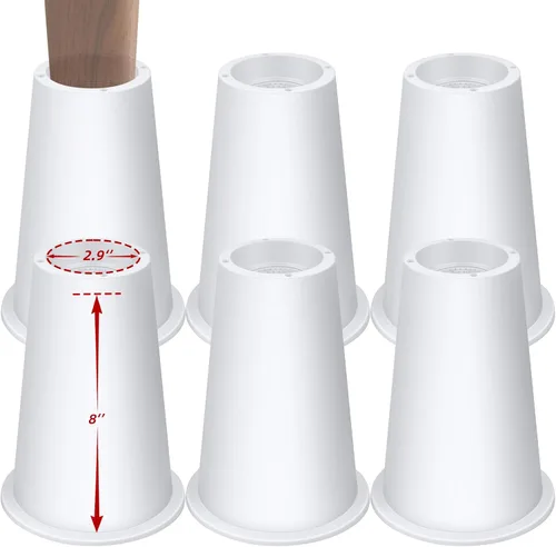 Vista 17 de Elevadores de cama ajustables de 8 pulgadas, soportes de elevación antideslizantes resistentes para camas, sofás, diseño cuadrado duradero