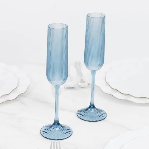Vista 12 de Efavormart Paquete de 24 Vasos de Cóctel Desechables Premium – Copas de Champán Coupe de Plástico Transparente de 9oz con Tallo y Base Desmontables