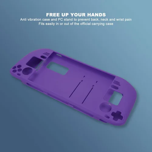 Vista 2 de Funda protectora con función atril para cubierta de vapor, protector con base de soporte, funda protectora completa a prueba de huellas dactilares