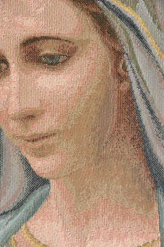 Vista 3 de Madonna Di Medjugorie - Tapiz italiano para colgar en pared, 6 pulgadas x 9 pulgadas, algodón/viscosa/poliéster por Raoul Vitale