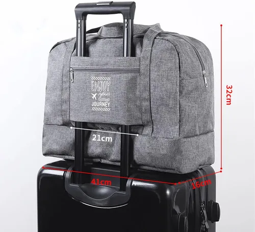 Vista 2 de Bolsa de viaje para Spirit Airlines, bolsa de artículos personales de 18 x 14 x 8 pulgadas, plegable, bolsa de viaje para llevar durante la noche