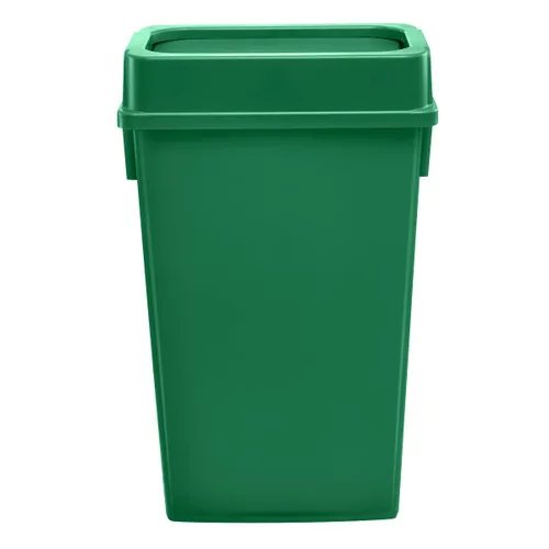 Vista 9 de Cubo de basura rectangular de plástico negro de 16 galones, perfecto para cocina, oficina