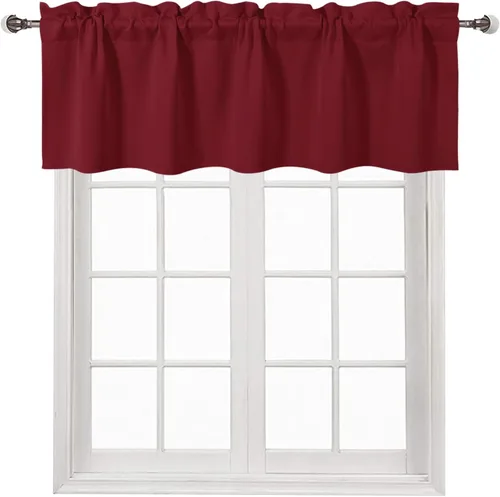 Vista 51 de DWCN Cenefa para ventana de cocina, con bolsillo para barra, para ventana, sala de estar/sótano, 36 x 16 pulgadas de largo, 1 panel, beige