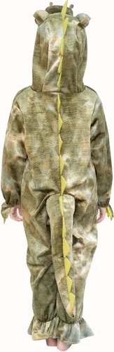 Vista 4 de DearSun Disfraz de dinosaurio T-Rex para niños, disfraz de dinosaurio con capucha (L120, patrón de camuflaje)