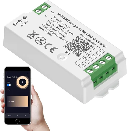 Vista 10 de SEZO WB5 5 en 1 Tuya WiFi 2.4GHz PWM LED controlador para atenuación RGB RGBCCT RGBW LED tira compatible con Alexa/Google Home/Tuya Smart Life APP