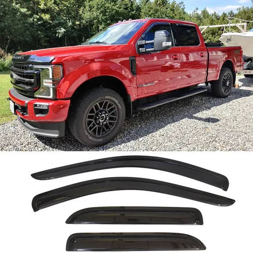 Vista 14 de Protector de lluvia solar Deflector de viento para ventana Ford F150 1997-2003 Super/Extended Cab 1997-1999 F250 Light Duty Super/Extended Cab, 4