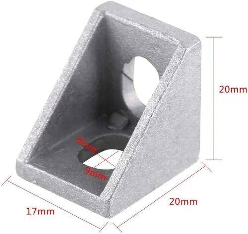 Vista 2 de 10 piezas 2020 soporte de esquina de aleación de aluminio en forma de L en ángulo recto para juntas de sujeción para el hogar Hardware de 0.787 x