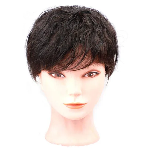 Vista 3 de LXUE Extensiones de cabello humano rizado natural para mujer para puntos calvos, extensiones cortas para cabello gris, 6 pulgadas