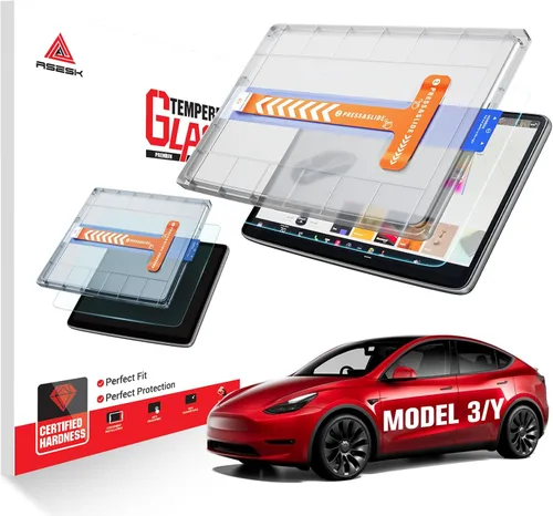 Vista 10 de Protector de pantalla brillante para Tesla Cybertruck – [más claro y suave] Accesorios de camioneta Cybertruck 2024 2025 – Vidrio templado 9H+