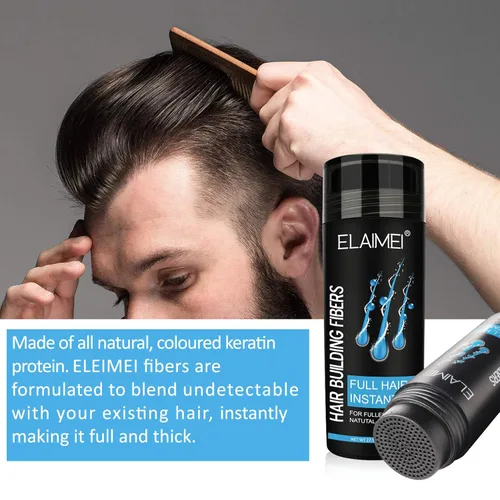 Vista 8 de Polvo de la línea del cabello Fibra del cabello Fibra natural del cabello Aplicar a hombres mujeres Consigue cabello grueso Oculta la pérdida