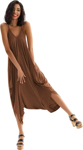 Vista 6 de Double Chic Women's Jumpsuit with Pockets V Neck Casual Spaghetti Strap Plus Size One Piece Flowy Harem Rompers