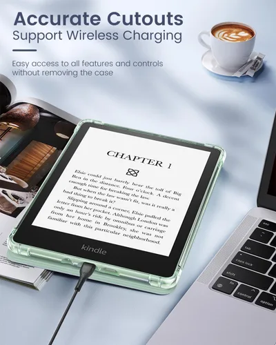 Vista 6 de MoKo Funda para Kindle Paperwhite de 6.8" 11ª generación 2021 y Kindle Paperwhite Signature Edition, ultra transparente, suave, flexible