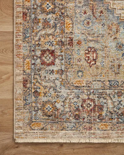 Vista 6 de Loloi II Sorrento Collection SOR-06 Multi/Sunset 7'-10" x 7'-10" - Alfombra decorativa redonda Multi / Atardecer