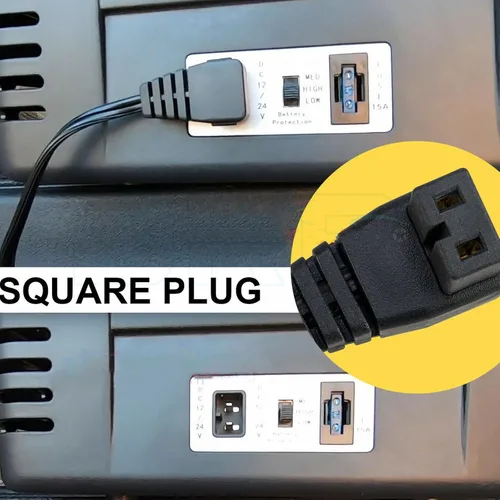 Vista 6 de Compresor portátil de ángulo recto de 12 V CC, mini refrigeradores de automóvil, cable de alimentación termoeléctrico universal para automóvil