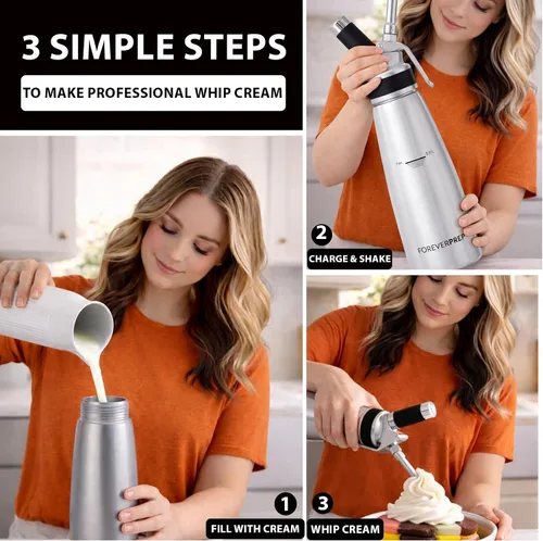 Vista 3 de Dispensador profesional de crema batida de aluminio 16.9 fl oz