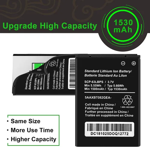Vista 5 de WUHAO Para Kyocera E4710 Verizon Kyocera DuraXV LTE E4610 Batería SCP-63LBPS SCP-63/9LBPS Batería de repuesto 3.7v