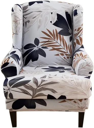 Vista 11 de Fundas para silla Wingback, 2 piezas, estilo americano, fundas elásticas para sillón de ala con parte inferior elástica, protector de muebles