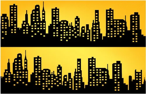 Vista 2 de City SuperHero City Skyline Skyscappers - Decoración comestible para tartas (amarillo)