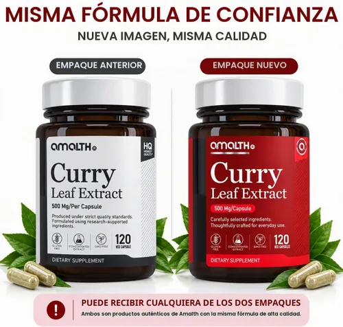 Vista 8 de Amalth Cápsulas de extracto de hoja de curry de 500 mg Cápsulas de suplemento de hoja de curry Extracto de Murraya Koenigii Suplemento a base