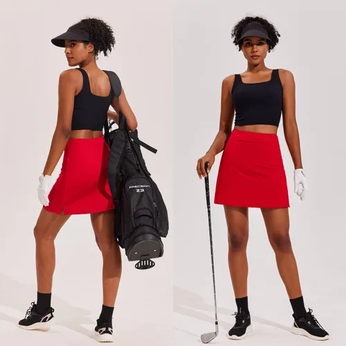 Vista 5 de Ekouaer - Falda pantalón deportiva con pantalón corto y bolsillo interior para mujer, faldas ligeras para golf, tenis, correr, entrenamiento