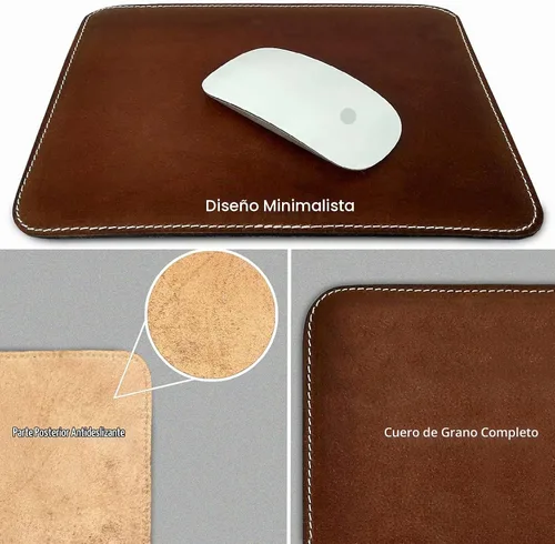 Vista 3 de Alfombrilla de cuero para mouse – Alfombrilla de escritorio antideslizante