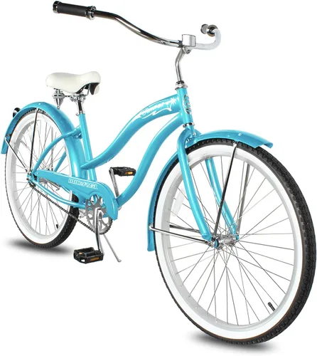 Vista 2 de MICARGI Bicicleta híbrida para adultos de 24/26 pulgadas, bicicleta híbrida de 1/7 velocidades para mujeres, hombres, personas mayores, bicicleta