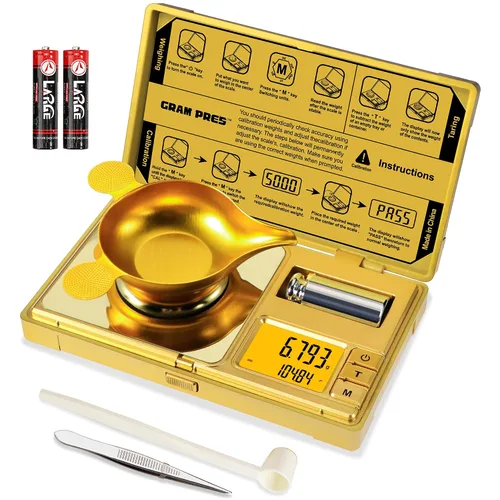 Vista 7 de GRAM PRES Escala de miligramo de alta precisión, 50g/0.001g, báscula digital mini de bolsillo, báscula de mg para pesar polvos, joyas, medicina