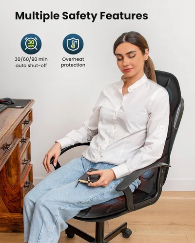 Vista 11 de COMFIER Masajeador de espalda con calor, almohadilla de silla de masaje