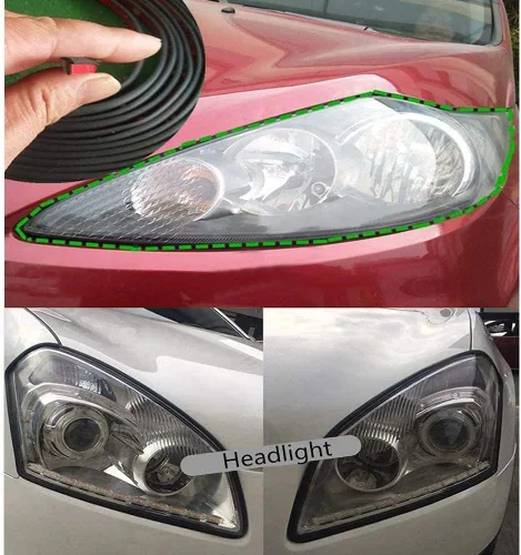 Vista 4 de Tira de sellado de goma en forma de T de 16.4 pies 5M, burletes universales autoadhesivos para moldura de bordes de parabrisas de automóvil, sellado