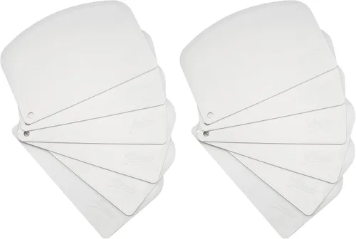 Vista 5 de Ateco 1303 - Juego de raspadores de cuencos, plástico flexible apto para alimentos, color blanco, 6 piezas