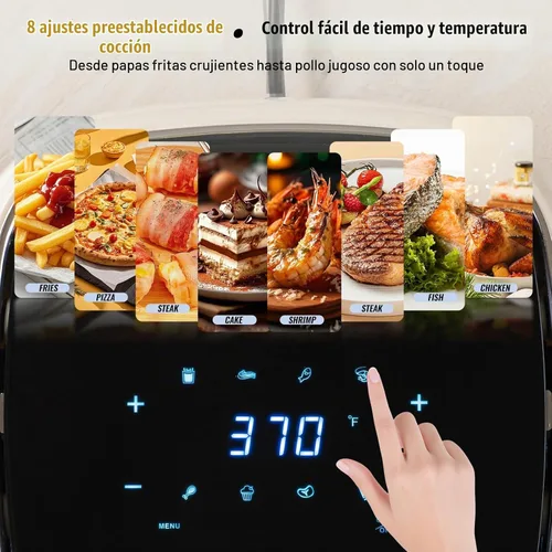 Vista 4 de Charmi - Freidora de aire de 5 cuartos de galón – Hermoso diseño retro, aspecto elegante de encimera, apagado automático seguro, pantalla táctil
