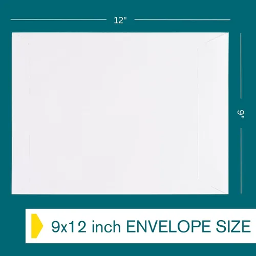 Vista 3 de Sobres catálogo con cierre adhesivo - Sobre grande color blanco brillante - 28LB apertura - Paquete de 35, Blanco