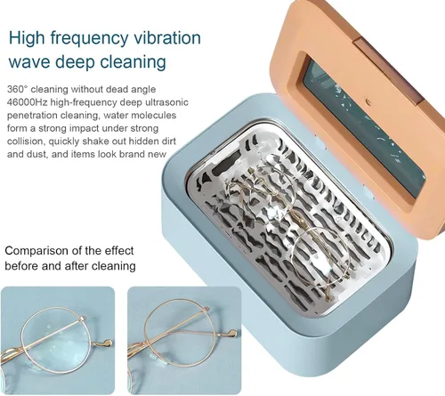 Vista 3 de TXTC Limpiador ultrasónico de joyas de 50 W, limpiador de joyas de plata, máquina limpiadora de gafas, vibración de frecuencia de 46 KHz, limpiador