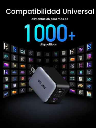 Vista 9 de UGREEN Nexode X - Cargador de pared USB C de 65 W, 3 puertos PPS ultra compacto, plegable, cargador rápido para MacBook Pro/Air, iPhone 17/16/15