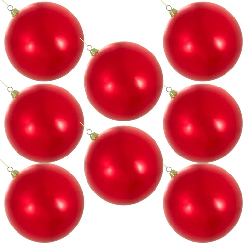 Vista 8 de Brillo Rojo Adornos de Bola de Navidad de Plástico, Adornos Colgantes Inastillables para Interior/Exterior (50mm)