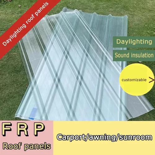 Vista 2 de Paneles de iluminación diurna FRP de 0.087 in de grosor, hoja de techo transparente, material corrugado para techos, tablero a prueba de lluvia 1