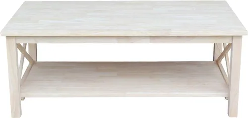 Vista 9 de IC International Concepts Hampton - Mesa consola de madera maciza, sin terminar Unfinished