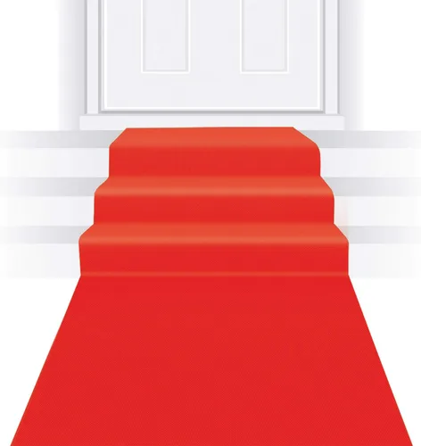 Vista 4 de Alfombra de poliéster rojo (6 unidades)