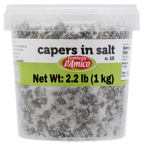 Vista 7 de FRATELLI D'AMICO - Alcaparras en sal, venta de caperitivo sotto, salado, sin pareil, 2.5oz (70g) Premium Capers Non Pareil, Size #10, Salted