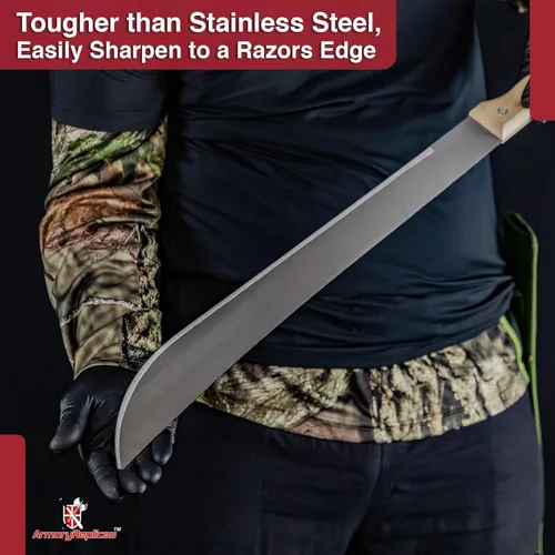 Vista 7 de Armory Replicas Cuchillo de machete de espiga completa - Herramienta multiusos para acampar al aire libre