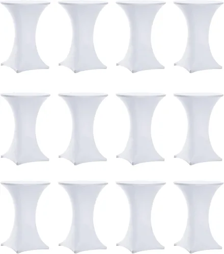 Vista 8 de Tina's Fundas para mesa de cóctel, color negro, paquete de 12 manteles de 12 piezas negro