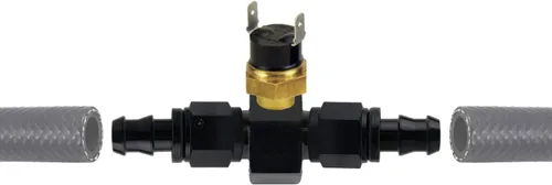 Vista 2 de Kit de cableado con termostato de manguera en línea de 6AN, ventilador eléctrico de 9" y enfriador de aceite de transmisión resistente de 11