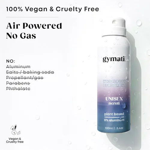 Vista 4 de Gymati Desodorante corporal natural en aerosol sin aluminio, unisex, paquete de 2