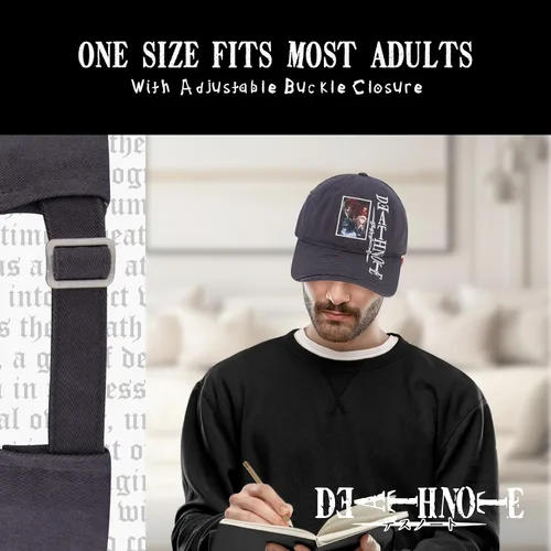 Vista 4 de Death Note Hat, Adjustable Baseball Cap with Curved Brim, One