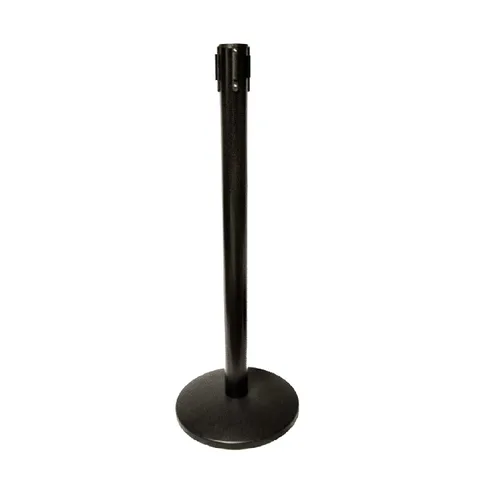 Vista 3 de Juego combinado de barrera de puntal de seguridad de cola de cinturón retráctil HT de 40 pulgadas (2 postes de cinturón negro)